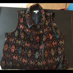 CJ Banks black embroidered vest